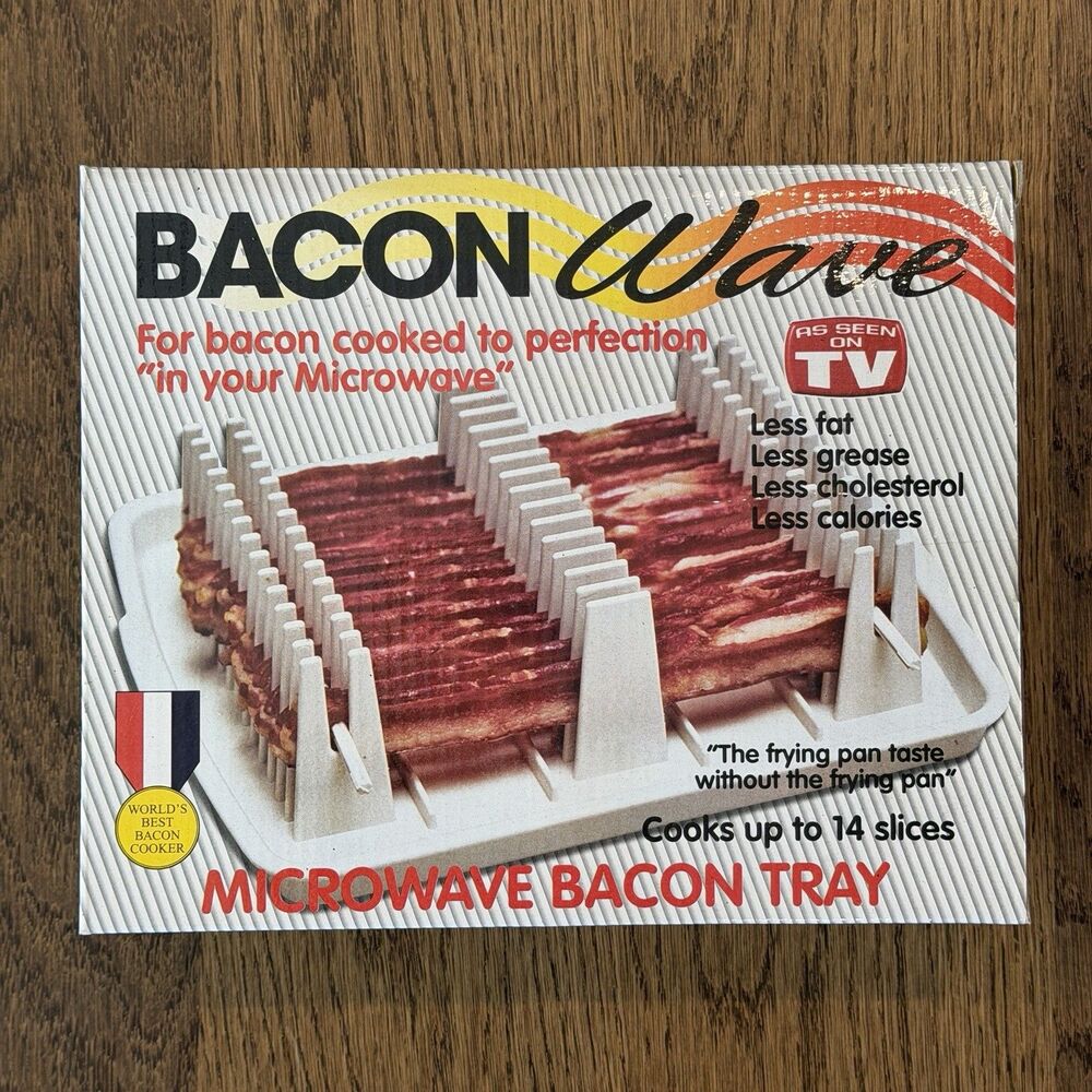 Vintage 1995 Emson Bacon Wave Microwave Bacon Tray Original Box As Seen on TV